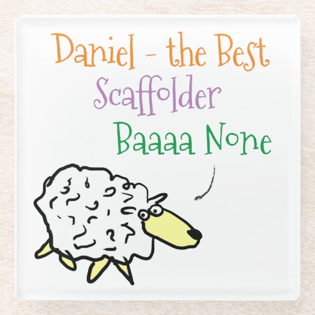 Sheep Design for an Scaffolder Glass Coaster (Front)
