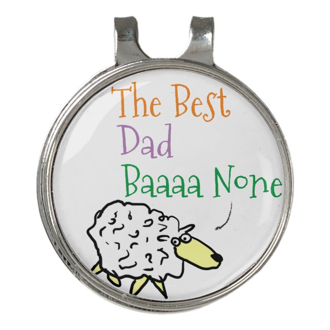 Sheep Design for the Best Dad Golf Hat Clip (Front)