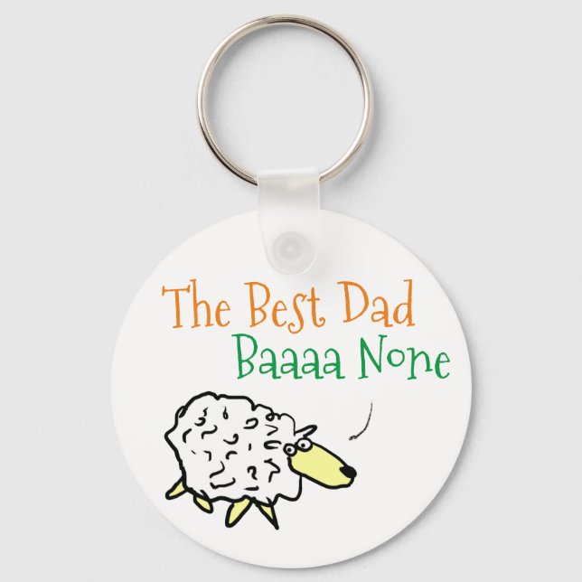Sheep Design for the Best Dad Keychain (Front)