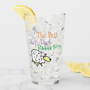 Sheep Design for the Best Step Dad Glass