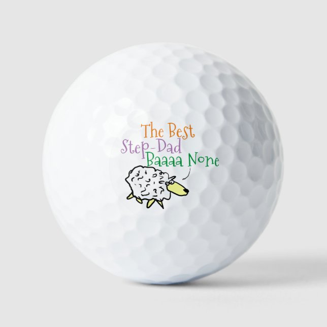Sheep Design for the Best Step Dad Golf Balls (Front)