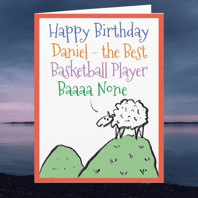 Sheep Design Happy Birthday to a Basketball Player Card (Creator Uploaded)