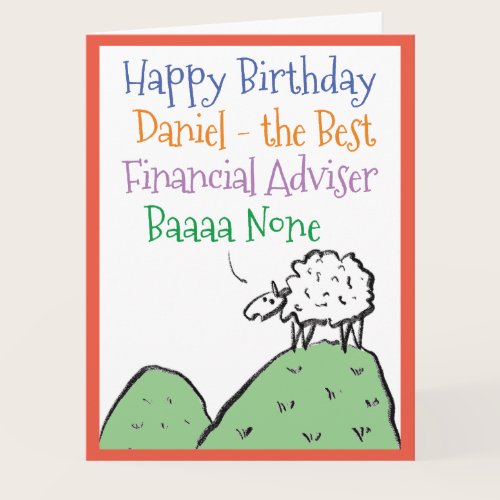 Sheep Design Happy Birthday to a Financial Adviser Card