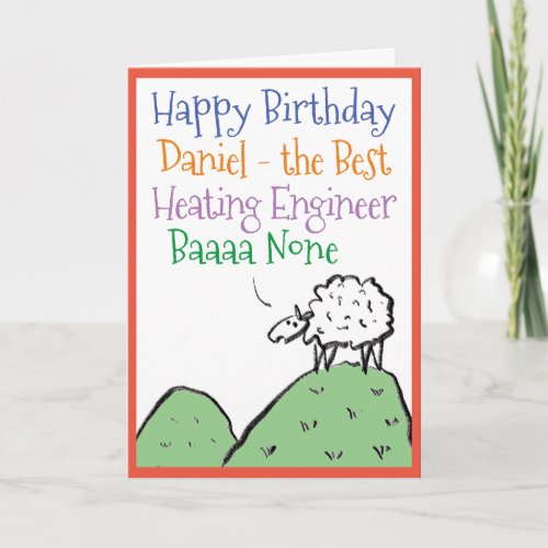 Sheep Design Happy Birthday to a Heating Engineer Card