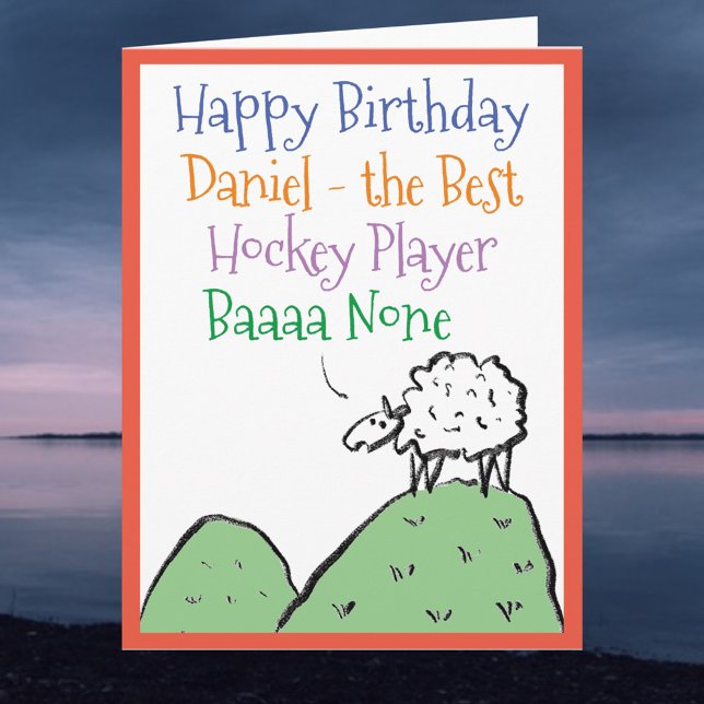 Sheep Design Happy Birthday to a Hockey Player Card (Creator Uploaded)
