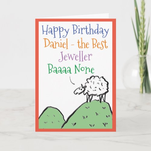 Sheep Design Happy Birthday to a Jeweller Card