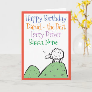 Sheep Design Happy Birthday to a Lorry Driver Card