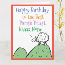 Sheep Design Happy Birthday to a Parish Priest Card