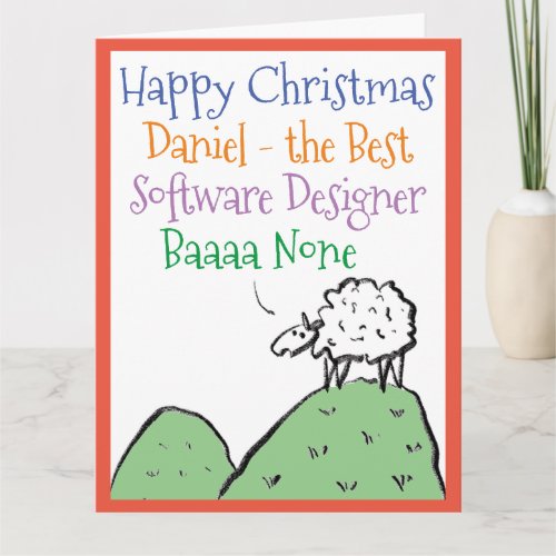 Sheep Design Happy Chr to a Software Designer Card