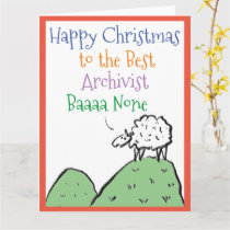 Sheep Design Happy Christmas to a Archivist Card