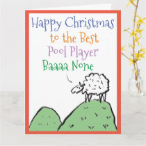Sheep Design Happy Christmas to a Pool Player Card