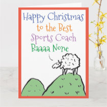 Sheep Design Happy Christmas to a Sports Coach Card