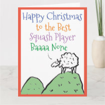 Sheep Design Happy Christmas to a Squash Player Card