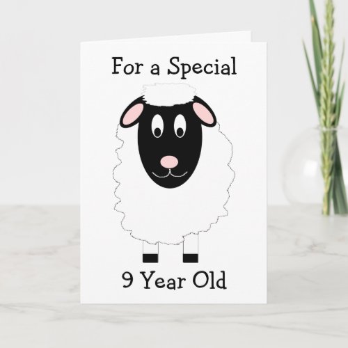 Sheep Design Personalised 9th Birthday Card