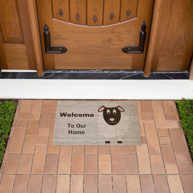 Sheep Design Personalised Fiber Doormat (Insitu (Outdoor))