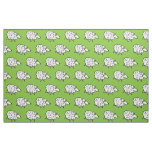 Sheep Designs in a Pattern on a Green Background Fabric