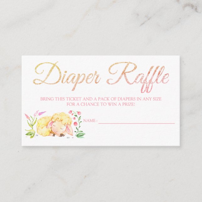 Sheep Diaper Raffle Card Tickets for Baby Shower (Front)