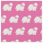Sheep Dog Silhouette Pet Pink Fabric