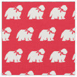 Sheep Dog Silhouette Pet Red Fabric