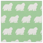 Sheep Dog Silhouette Pet Sage Green Fabric