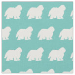 Sheep Dog Silhouette Pet Teal Fabric