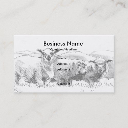 Sheep Drawing Business Cards