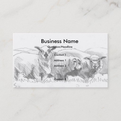 Customizable Sheep Drawing Business Cards