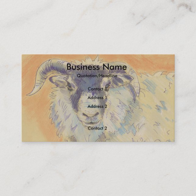 Sheep Drawing Business Cards (Front)