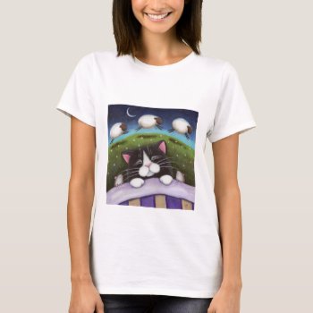 Sheep Dreams Ladies Long Sleeve (fitted) T-shirt by LisaMarieArt at Zazzle