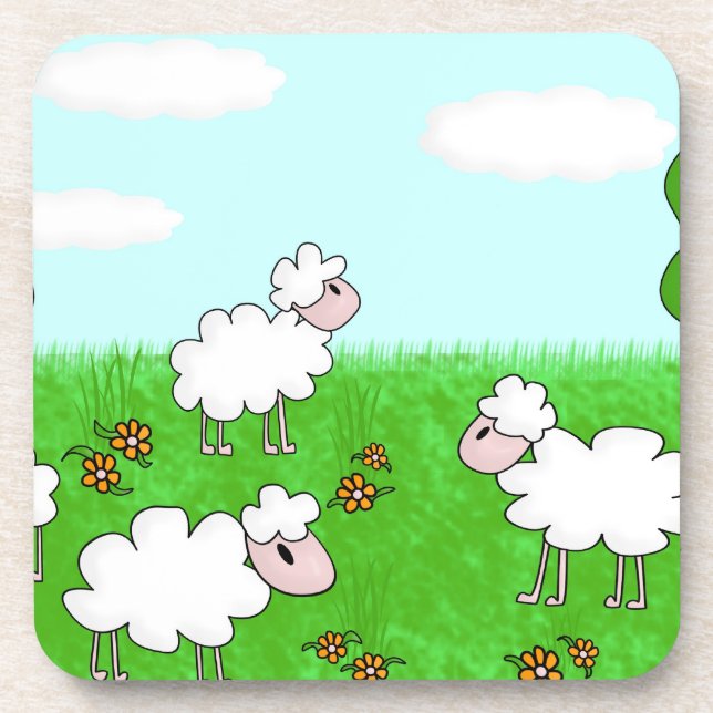 Sheep Drink Coaster (Front)