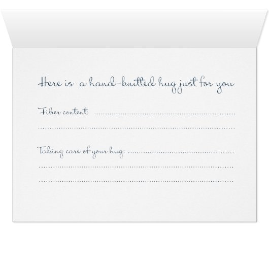 Sheep Enclosure Cards for your Hand-Knitted Gifts (Inside Horizontal (Bottom))