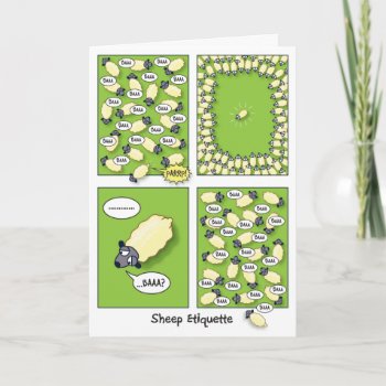 Sheep Etiquette (birthday) Card by Iantos_Place at Zazzle