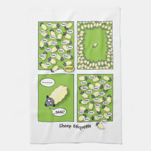 Sheep Etiquette Kitchen Towel