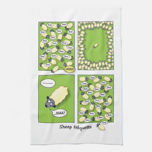 Sheep Etiquette Kitchen Towel (Vertical)