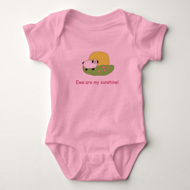 sheep, Ewe are my sunshine! Baby Bodysuit (Front)