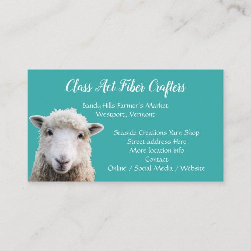 Sheep Face Custom Yarn Fiber Craft Shop Business C Business Card