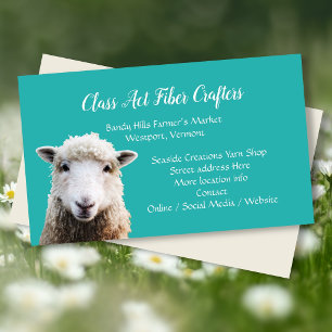 Sheep Face Custom Yarn Fiber Craft Shop Business C Card
