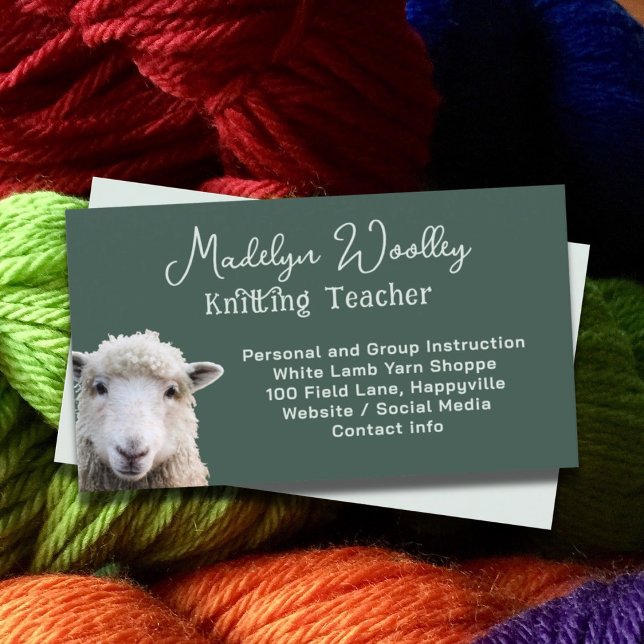 Sheep Face Custom Yarn Fiber Craft Shop Business Card (Creator Uploaded)