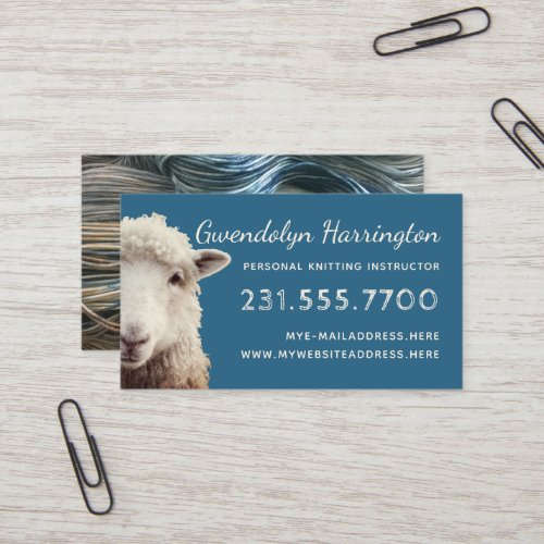 Sheep Face Knitting Wool Arts Business Card