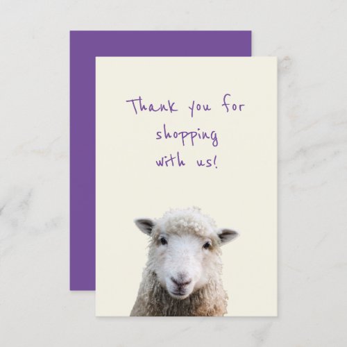 Sheep Face Small Business Thank You Note Cards