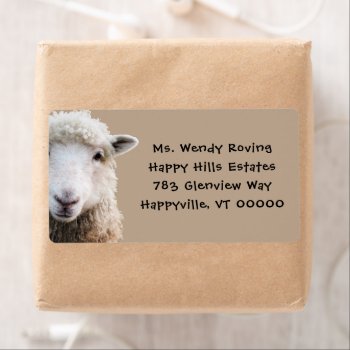Sheep Face Wool Farmer Lamb Return Address Label by DustyFarmPaper at Zazzle