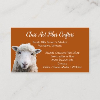 Sheep Face Wool Yarn Fiber Arts Craft Shop Business Card by DustyFarmPaper at Zazzle
