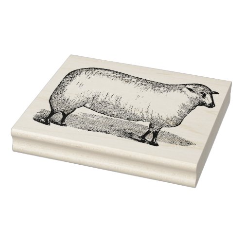 Sheep Facing Right Vintage Rubber Art Stamp