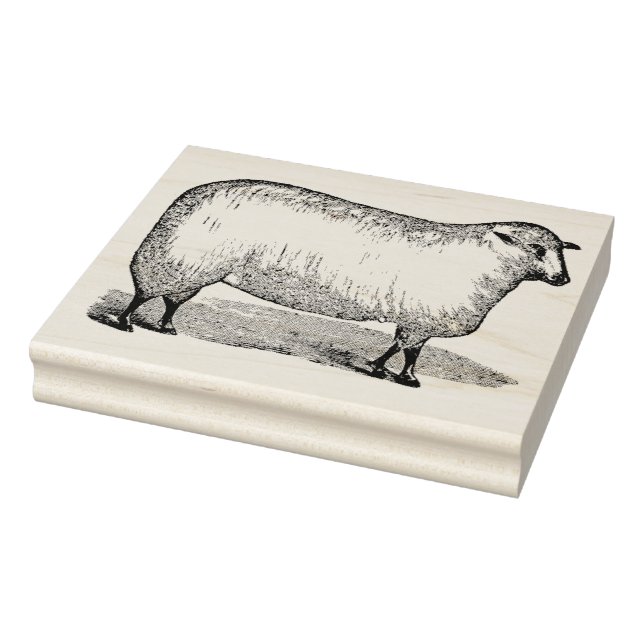 Sheep Facing Right Vintage Rubber Art Stamp (Stamp)