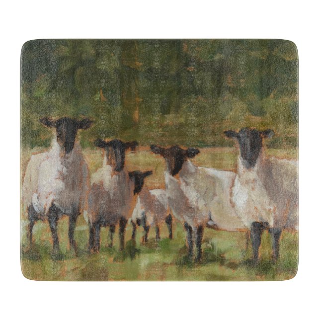 Sheep Family Cutting Board (Front)