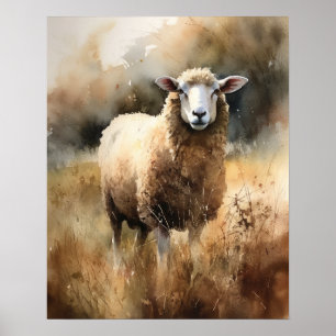 Sheep Farm Animal Art Print Poster