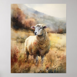 Sheep Farm Animal Art Print Poster