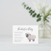 Sheep Farm Animal Baby Shower Book Request Enclosure Card (Standing Front)
