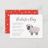Sheep Farm Animal Baby Shower Book Request Enclosure Card (Front/Back)