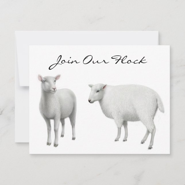 Sheep Farm Animal Invitations (Front)